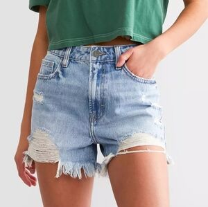 HIDDEN Sofie Mom Shorts Size Large High Rise 100% Cotton Distressed Denim